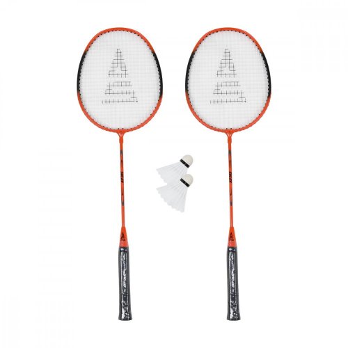Badmintonový set SULOV®, 2x raketa, 2x míček, vak - oranžový