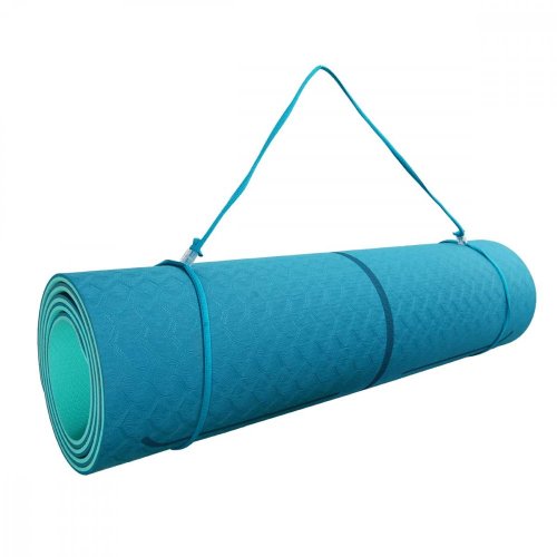 Podložka LIFEFIT® YOGA MAT LOTOS DUO, 183x58x0,6cm, tyrkysová