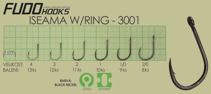 Rybářský háček Fudo Hooks Iseama vel. 3(bal.12ks)