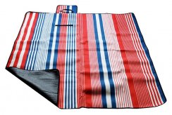 Pikniková deka CALTER® FAMILY, 2.0x1.5m, pruhy modro-červené