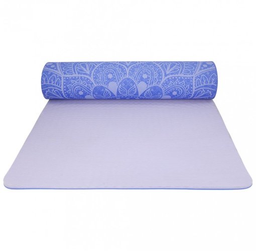 Podložka LIFEFIT® YOGA MAT MANDALA DUO, 183x58x0,6cm, modrá