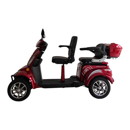 Elektrický čtyřkolový vozík RACCEWAY® STRADA LUX DUO, červený