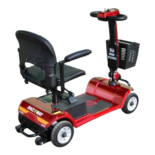 Elektrický čtyřkolový vozík RACCEWAY® SPLIT, vínový