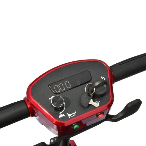 Elektrický čtyřkolový vozík RACCEWAY® FOLD, vínový