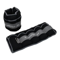 Neoprenová zátěž LIFEFIT® kotník/zápěstí S2 2x0,5-2,5kg, nastavitelná, černá