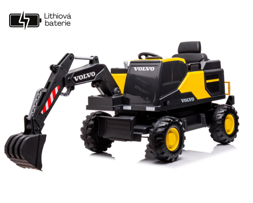 Dětský plně elektrický bagr Volvo PRO žlutá, Li-Ion