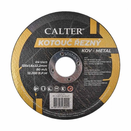 Řezný kotouč CALTER®, 125 x 1,6 x 22,2 mm