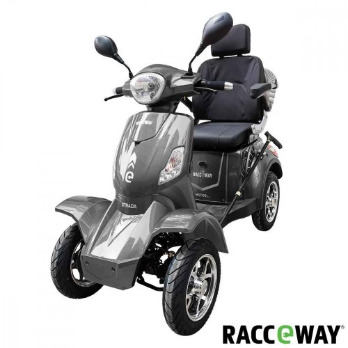 Elektrický čtyřkolový vozík RACCEWAY® STRADA ELECTRIC SCOOTER, šedý lesk