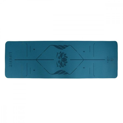 Podložka LIFEFIT® YOGA MAT LOTOS DUO, 183x58x0,6cm, tyrkysová