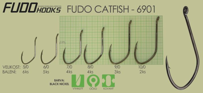 Rybářský háček Fudo Hooks Catfish vel. 7 / 0(bal.4ks)