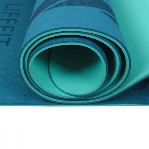 Podložka LIFEFIT® YOGA MAT LOTOS DUO, 183x58x0,6cm, tyrkysová