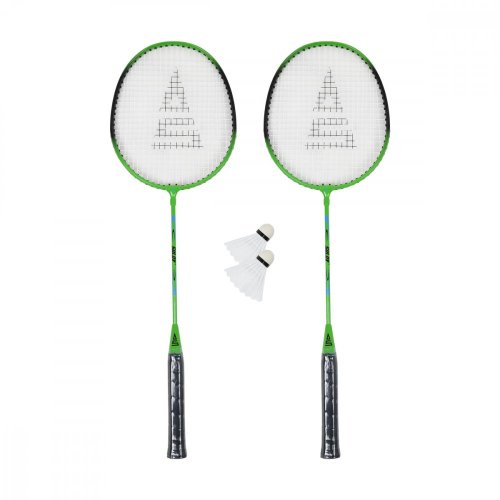 Badmintonový set SULOV®, 2x raketa, 2x míček, vak - zeleno-černý