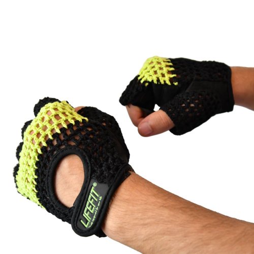 Fitness rukavice LIFEFIT® FIT, černo-zelené