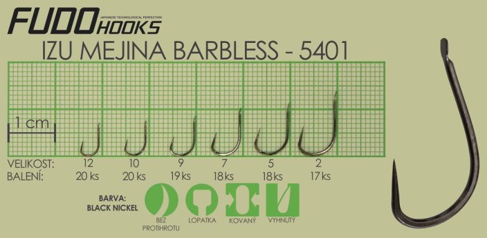 Rybářský háček Fudo Hooks Mejina Brl vel. 2(bal.17ks)