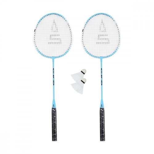 Badmintonový set SULOV®, 2x raketa, 2x míček, vak - světle modrý