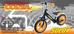 Odrážedlo SULOV® CORSA 12", černo-oranžové