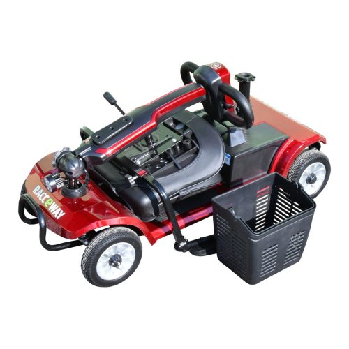 Elektrický čtyřkolový vozík RACCEWAY® SPLIT, vínový