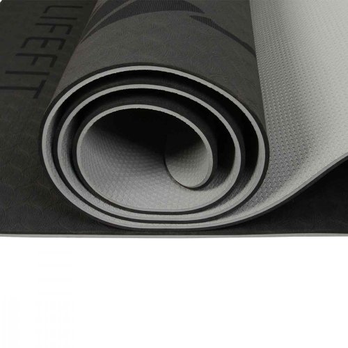 Podložka LIFEFIT® YOGA MAT LOTOS DUO, 183x58x0,6cm, černá