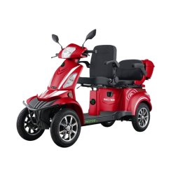 Elektrický čtyřkolový vozík RACCEWAY® STRADA LUX DUO, červený