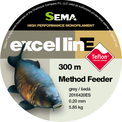 Rybářský vlasec Sema Method Feeder Teflon 300 m šedá 0,28 mm / 9,85 kg