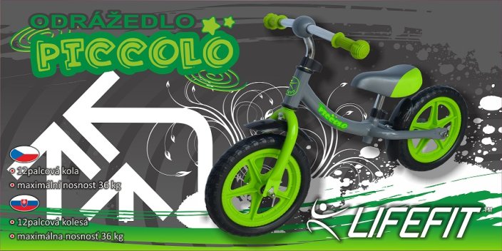 Odrážedlo LIFEFIT® PICCOLO 12", zelené