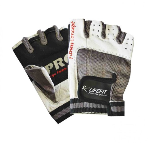 Fitness rukavice LIFEFIT® PRO, bílé