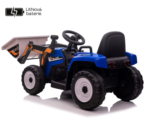 Dětský elektrický traktor Eljet s nakládací lžící modrá, Li-Ion