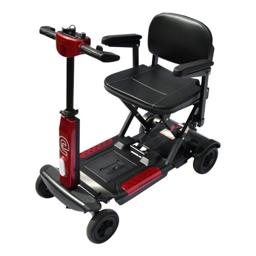 Elektrický čtyřkolový vozík RACCEWAY® FOLD, vínový