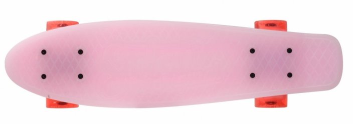 Penny board 22" BURN RIDER růžový fosforeskující, blikající kolečka