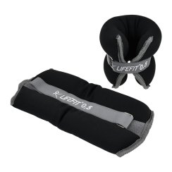 Neoprenová zátěž LIFEFIT® kotník/zápěstí S2 2x0,5kg, černá