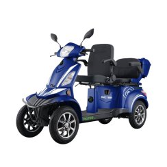 Elektrický čtyřkolový vozík RACCEWAY® STRADA LUX DUO, modrý