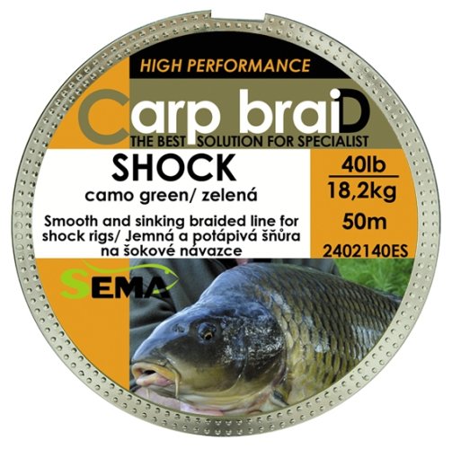 Pletená šňůra Sema Shock camo 30 lbs / 13,6 kg