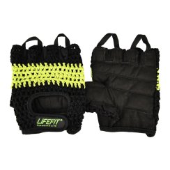 Fitness rukavice LIFEFIT® FIT, černo-zelené