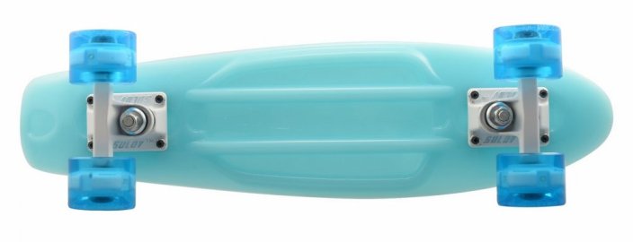 Penny board 22" BURN RIDER modrý fosforeskující, blikající kolečka