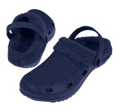 Obuv s kožíškem, tmavě modrá