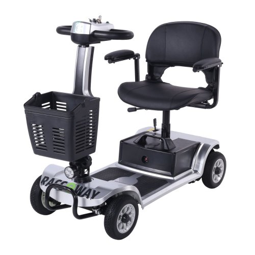 Elektrický čtyřkolový vozík RACCEWAY® SPLIT, stříbrný