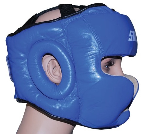 Chránič hlavy uzavřený SULOV®, kožený, modrý - Box velikost: M