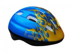 Dětská cyklo helma SULOV® JUNIOR, modrá s plameny