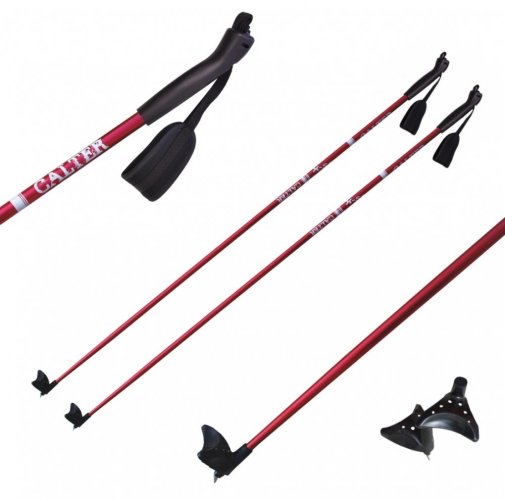 Běžecké hole CALTER® X-SNOW, rukojeť plast, červené