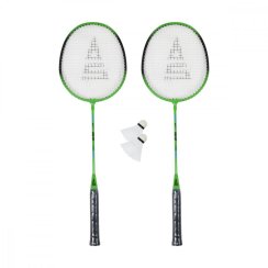 Badmintonový set SULOV®, 2x raketa, 2x míček, vak - zeleno-černý