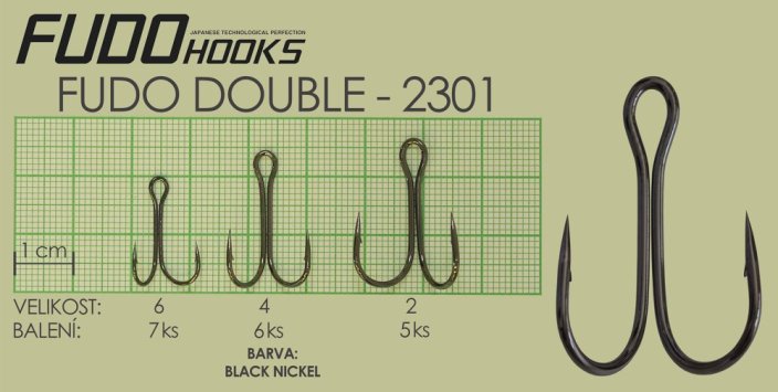 Rybářský háček Fudo Hooks Double vel. 2(bal.5ks)