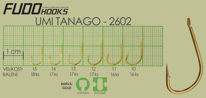 Rybářský háček Fudo Hooks Tanago vel. 10(bal.16ks)