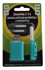 Signalizátor Suretti® s baterií na špičku prutu + USB dobíječka