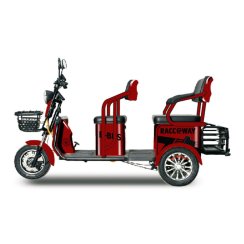 Elektrický dvousedadlový vozík RACCEWAY® E-BUS, červený