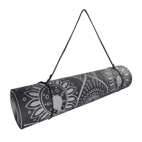 Podložka LIFEFIT® YOGA MAT MANDALA DUO, 183x58x0,6cm, černá