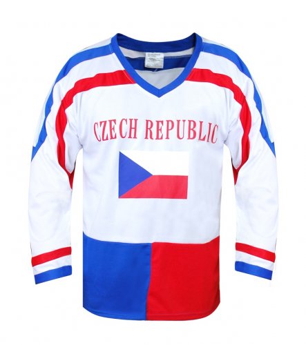Hokejový dres ČR 7, bílý - Oblečení velikost: L, Stát: Česko