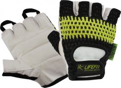 Fitness rukavice LIFEFIT® FIT, černo-bílo-zelené