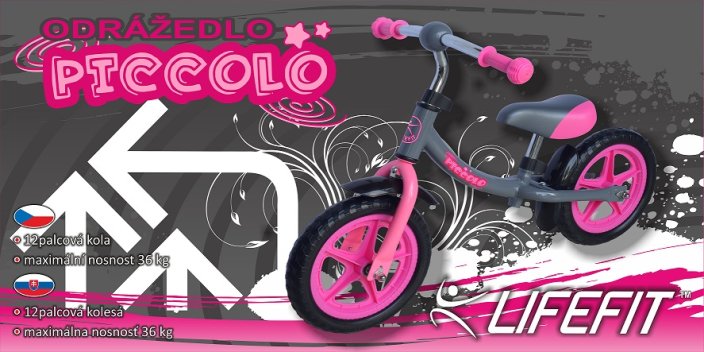 Odrážedlo LIFEFIT® PICCOLO 12", růžové
