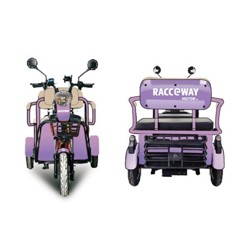 Elektrický dvousedadlový vozík RACCEWAY® E-BUS, fialový