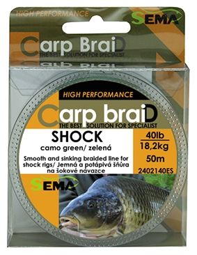 Pletená šňůra Sema Shock camo 30 lbs / 13,6 kg